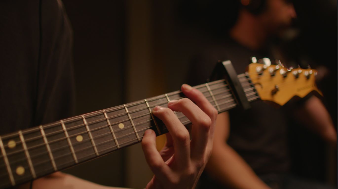 Close on the guitar